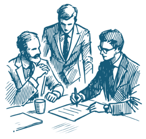 Bild zeigt eine Grafik mit Personen bei Unternehmensberatung für Familienunternehmen in München